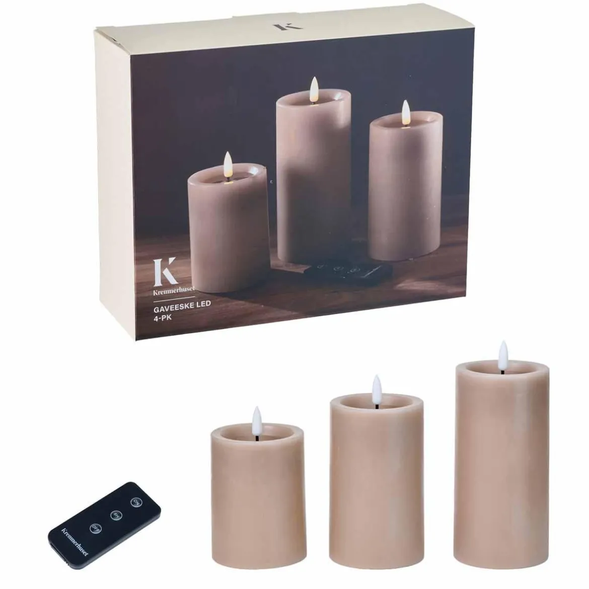 Gaveeske LED 4 pk taupe