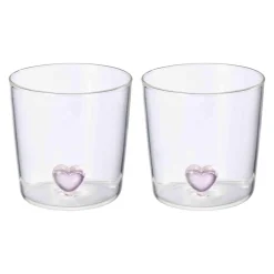 Glass hjerte 2-pk