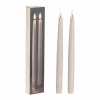 Kronelys LED 2 pk 26,5 cm taupe