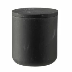 Krukke med lokk marmor sort