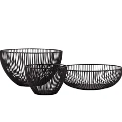 Kurv String Lea Sort 25 cm