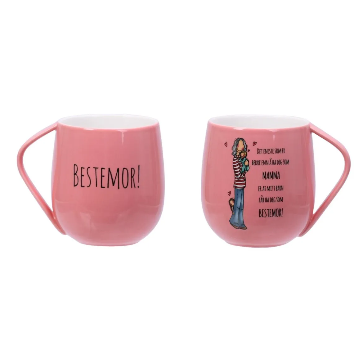 Lykketegning - Bestemor Krus 40 cl rosa
