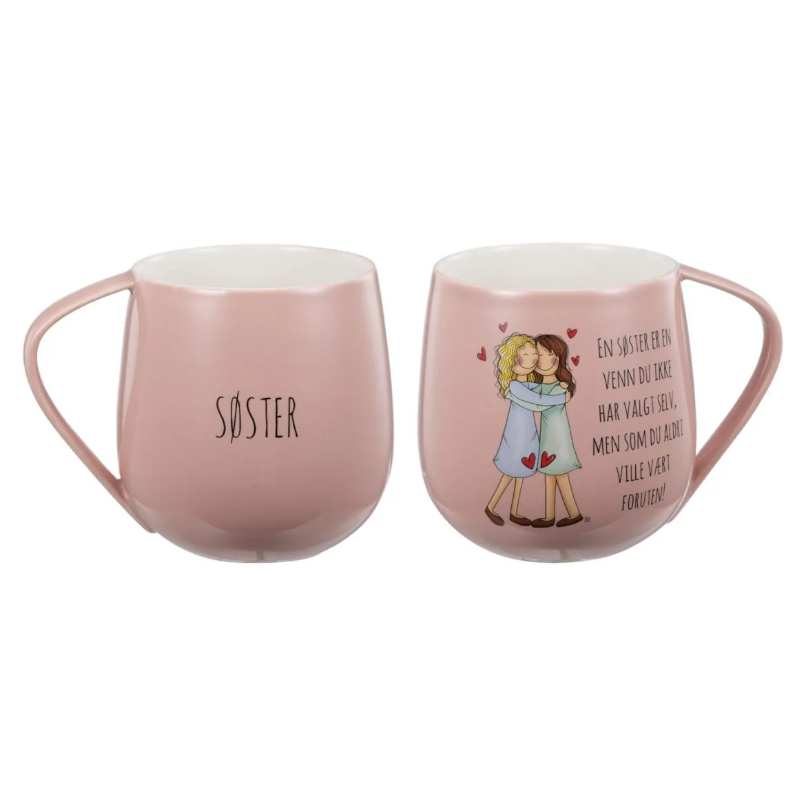 Lykketegning - Søster Krus 40 cl rosa