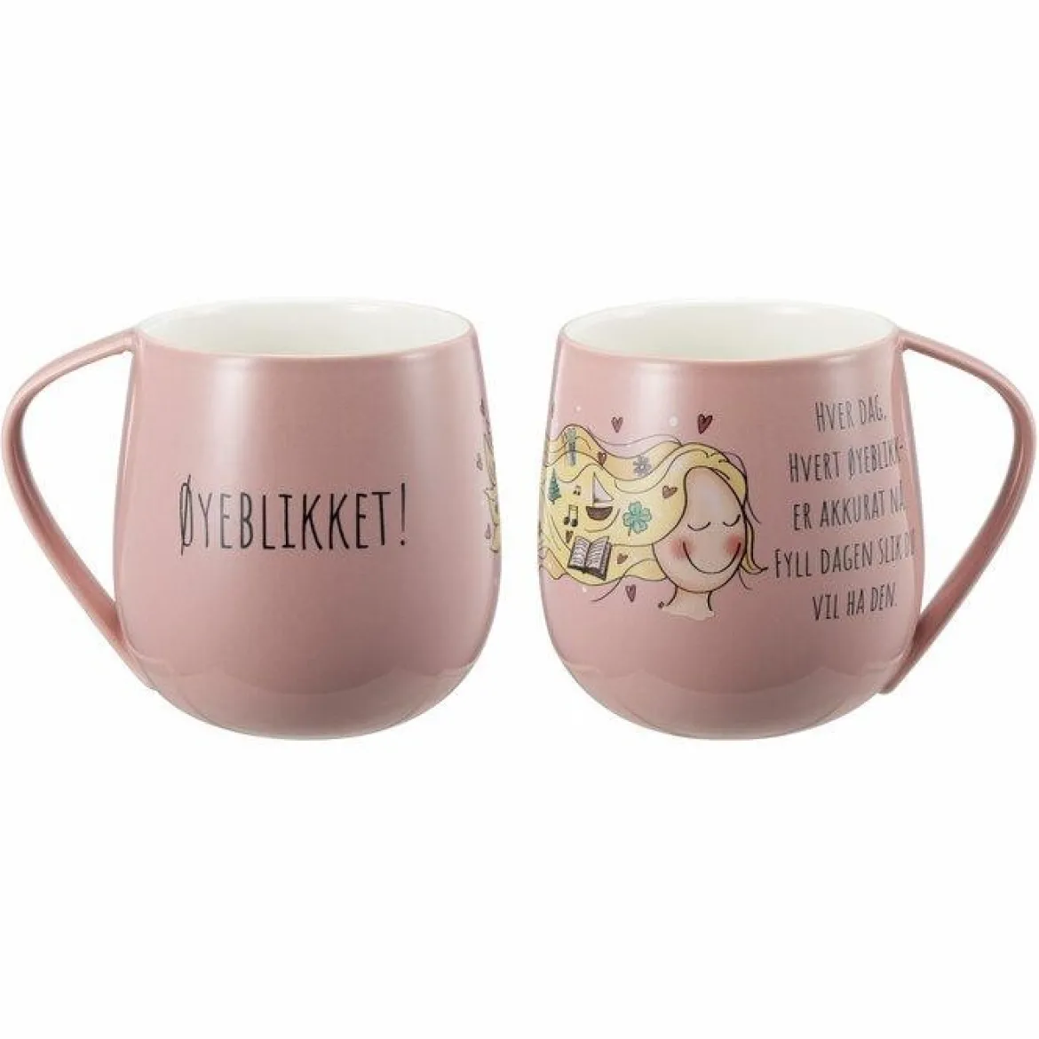 Lykketegning - Øyeblikket Krus 45 cl rosa