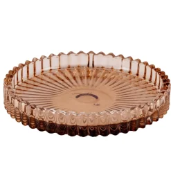 Lysholder rille 9cm brun