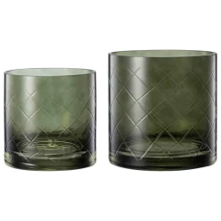 Lyslykt Billie rutet 12cm grønn