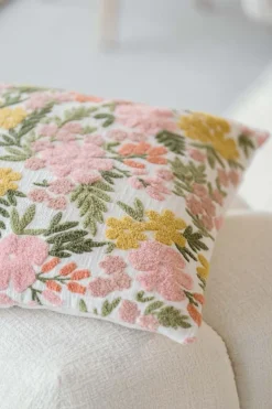 Putetrekk Blomsterdrøm broderi 48x48cm