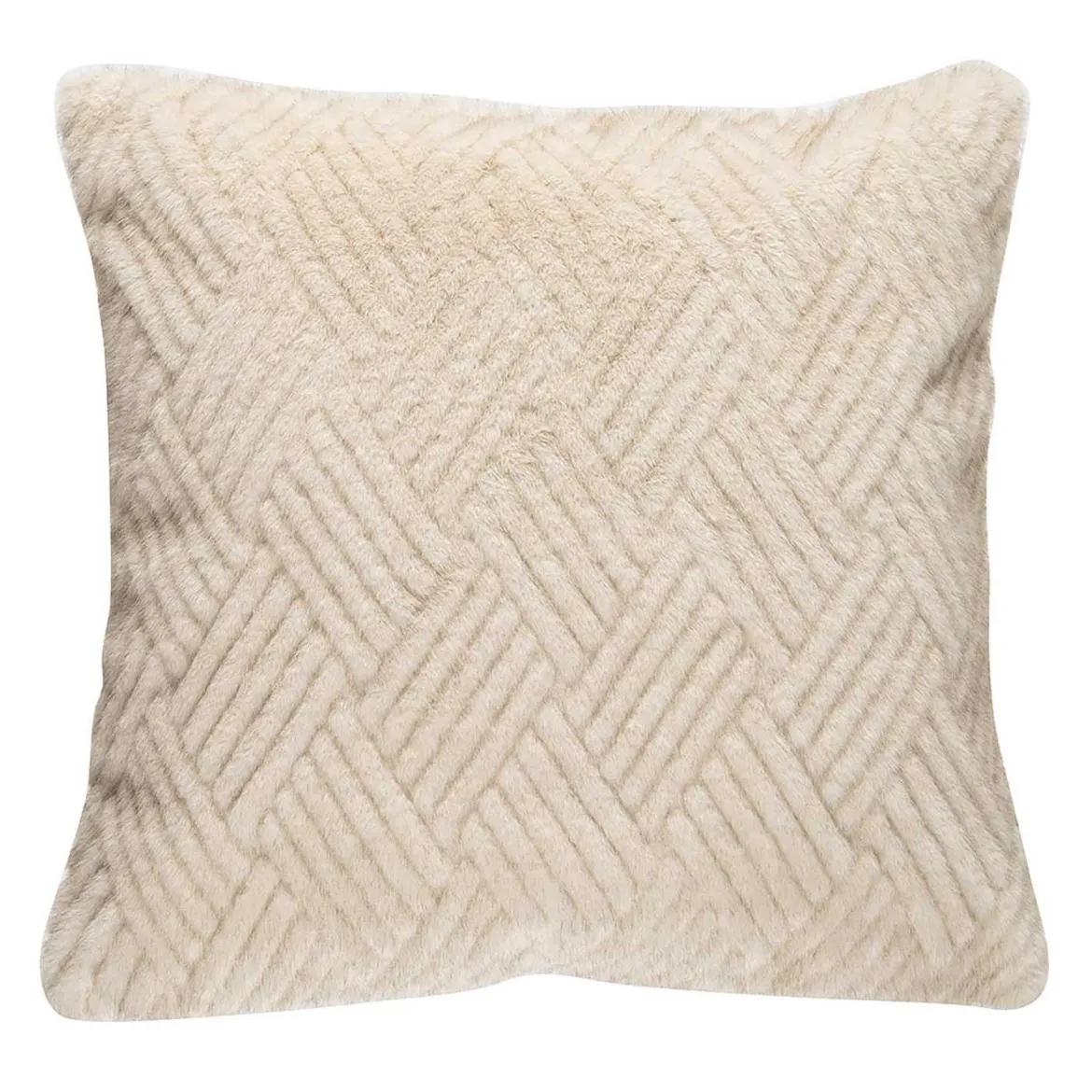 Putetrekk Faux fur grafisk 48x48 cm