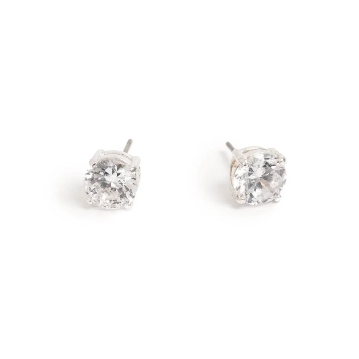Øredobber, Cubic Zirconia, 8 mm, Sølv