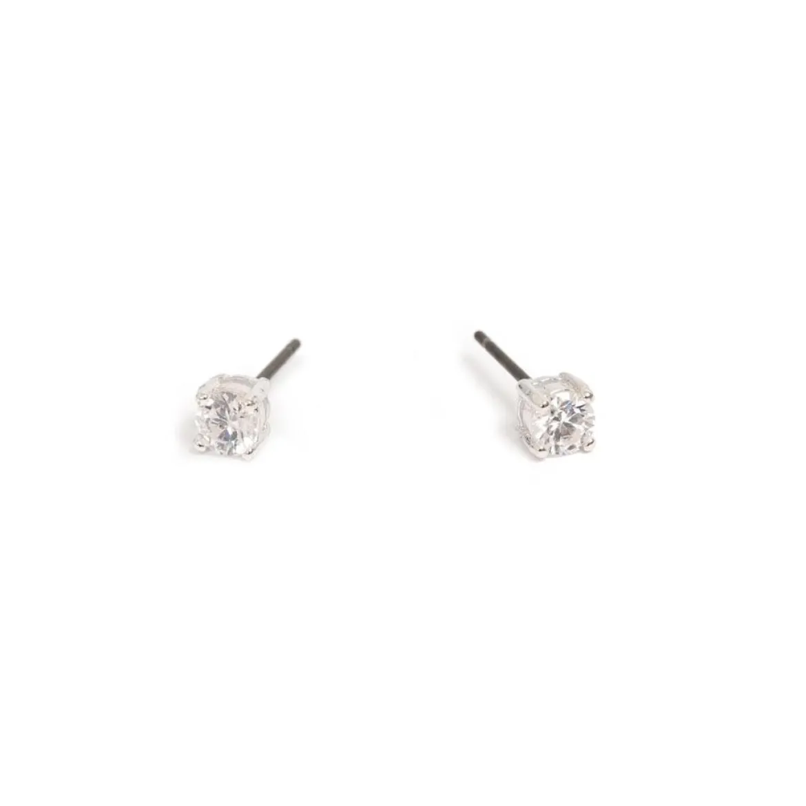 Øredobber, Cubic Zirconia, 4 mm, Sølv