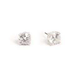 Øredobber, Cubic Zirconia, 10 mm, Sølv