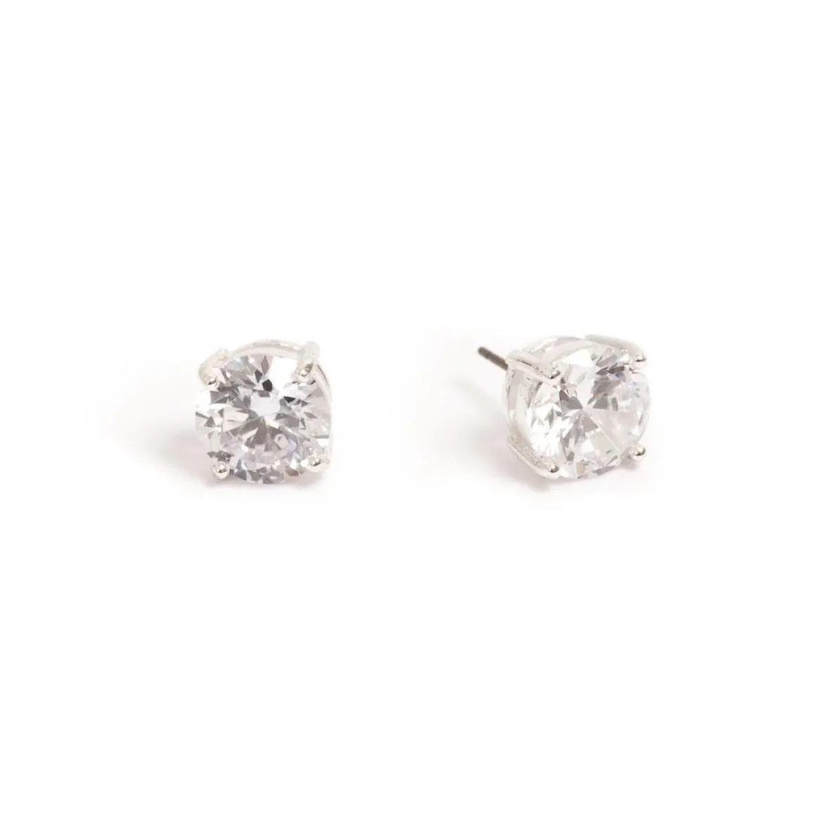 Øredobber, Cubic Zirconia, 10 mm, Sølv