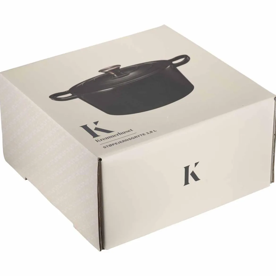 Støpejernsgryte 3,8 L brun
