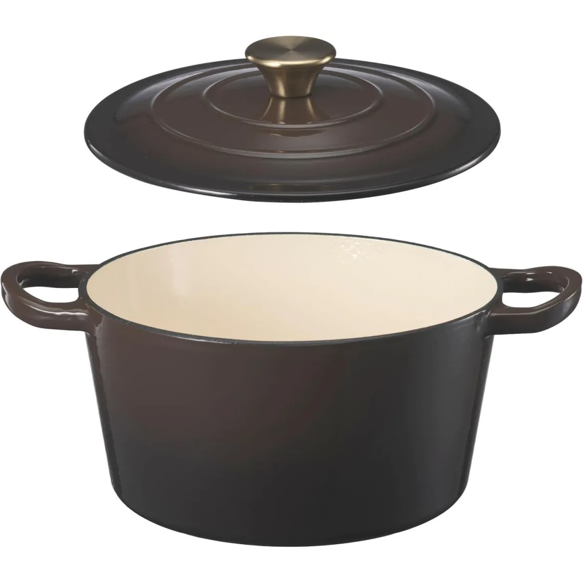 Støpejernsgryte 3,8 L brun